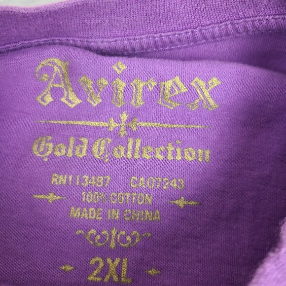 Vintage Y2K Avirex Goth Style Mens T-Shirt Size 2XL Affliction Styled Shirt - Picture 6 of 9